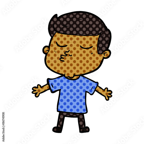 cartoon model guy pouting