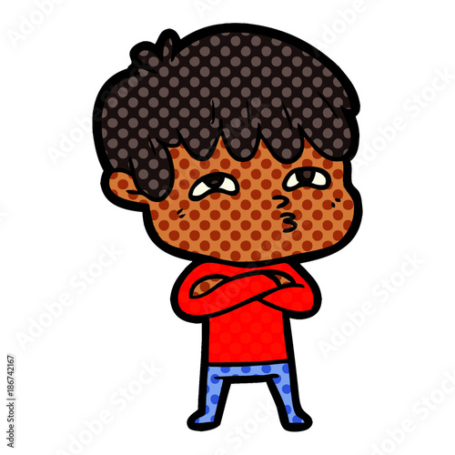 cartoon curious man