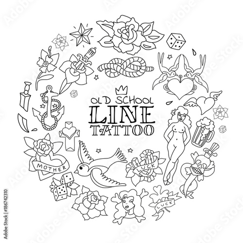 Old School Tattoo Outlines