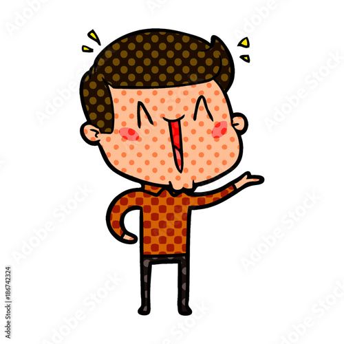cartoon excited man
