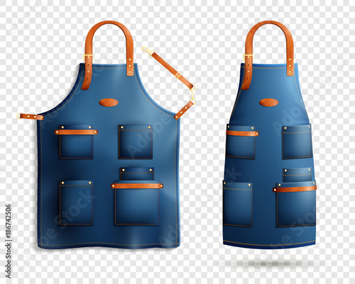 Realistic Aprons Transparent Background Set