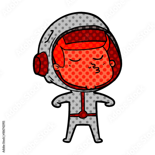 cartoon confident astronaut
