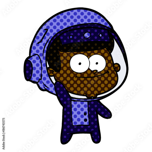 happy astronaut cartoon