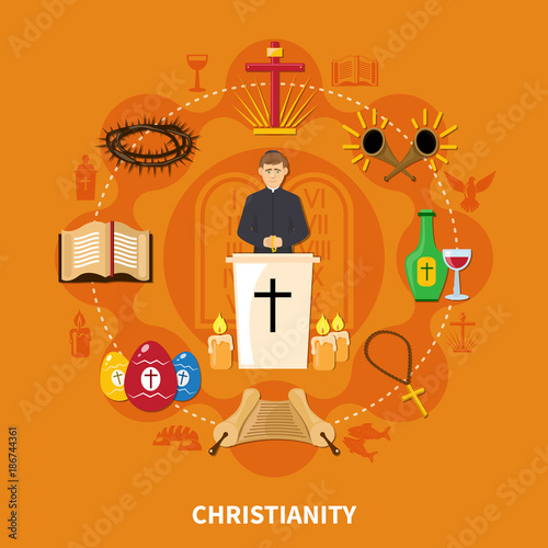 Fotografie Religions Flat Composition