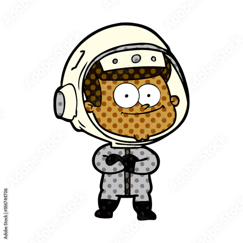 happy astronaut cartoon