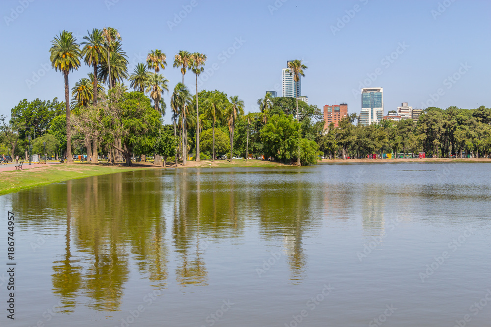 Lake in Bosques de Palermo park Lake in Bosques de Palermo park