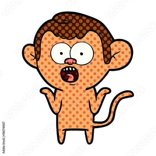 cartoon shocked monkey