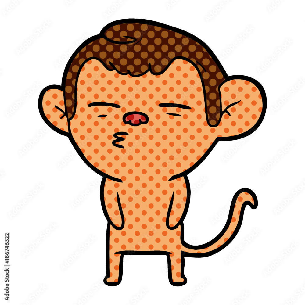 Fototapeta premium cartoon suspicious monkey