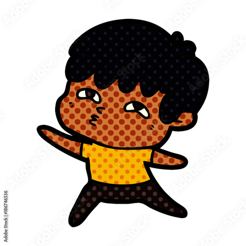 cartoon curious man