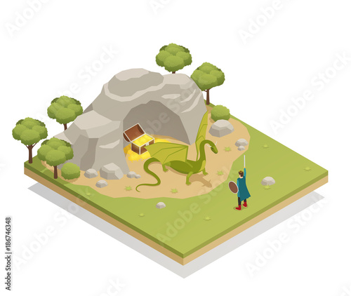 Fairy Tale Isometric Composition 