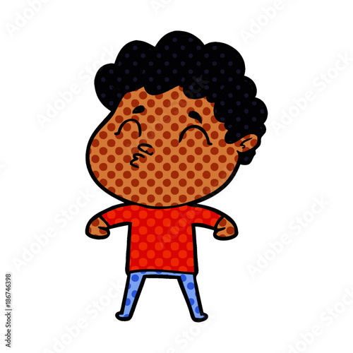 cartoon man pouting