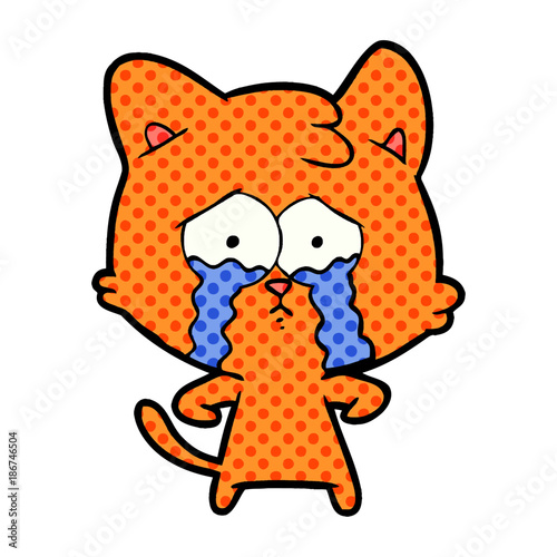 cartoon crying cat