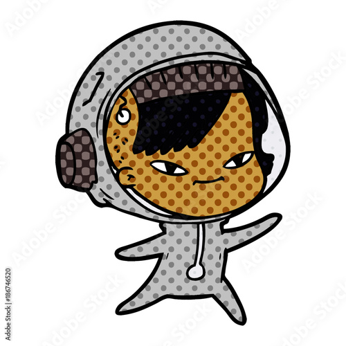 cartoon astronaut woman