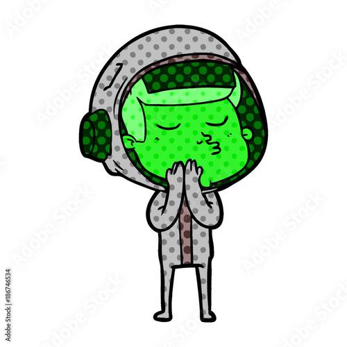 cartoon confident astronaut