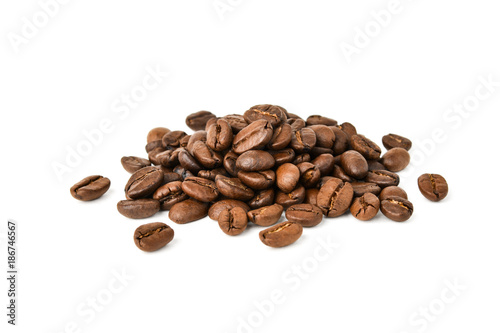 fresh coffee beans on white background
