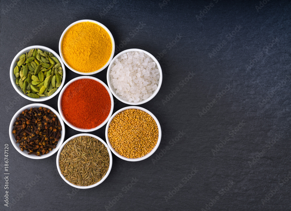 A variety of Asian spices