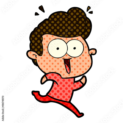 cartoon excited man