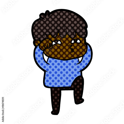 cartoon curious man