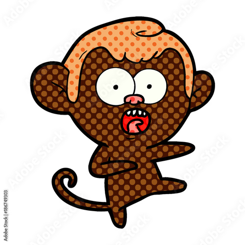cartoon shocked monkey