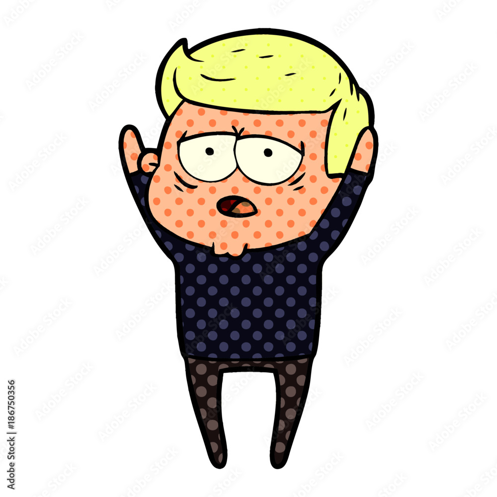 Obraz premium cartoon tired man