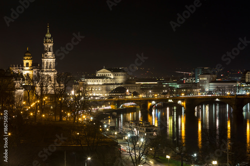 dresden germany from above at night