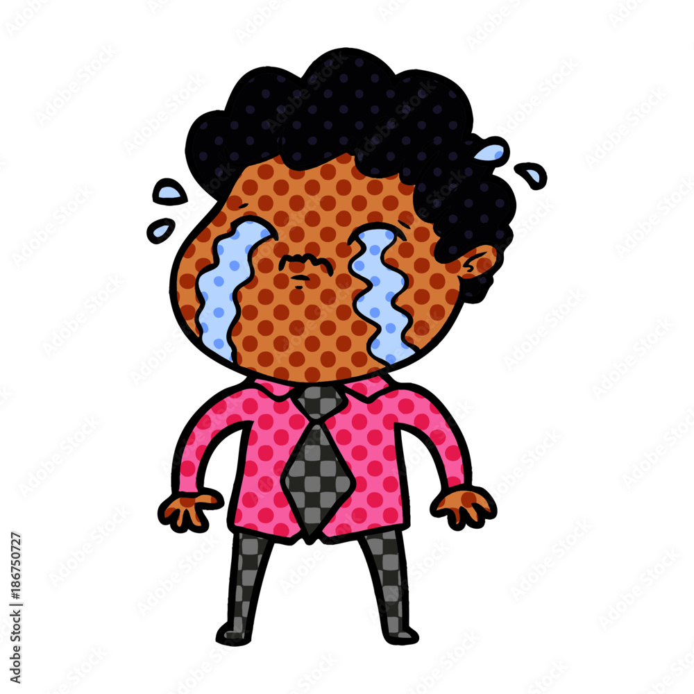 cartoon man crying