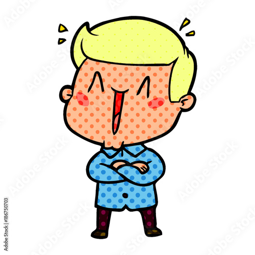 cartoon excited man