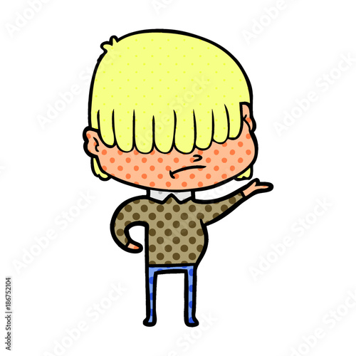 cartoon boy with untidy hair