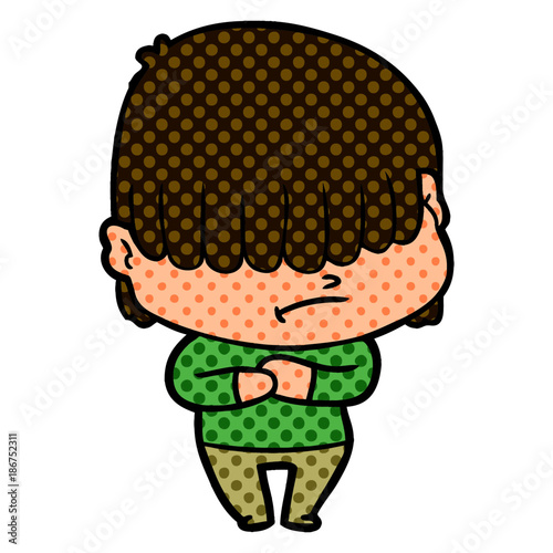 cartoon boy with untidy hair