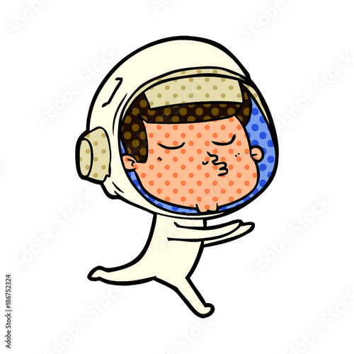 cartoon confident astronaut