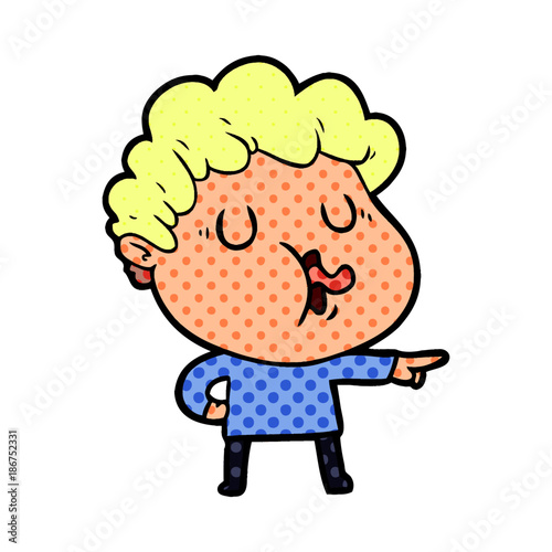 cartoon man pulling face