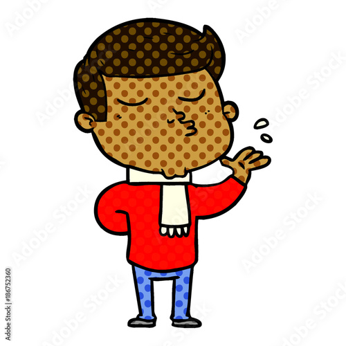 cartoon model guy pouting