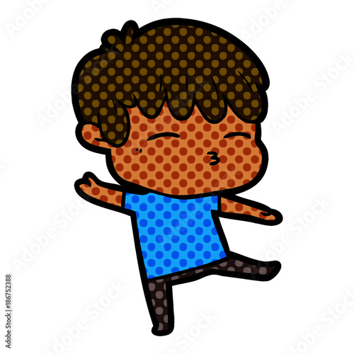 cartoon curious boy