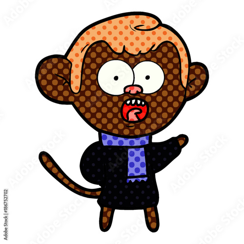 cartoon shocked monkey