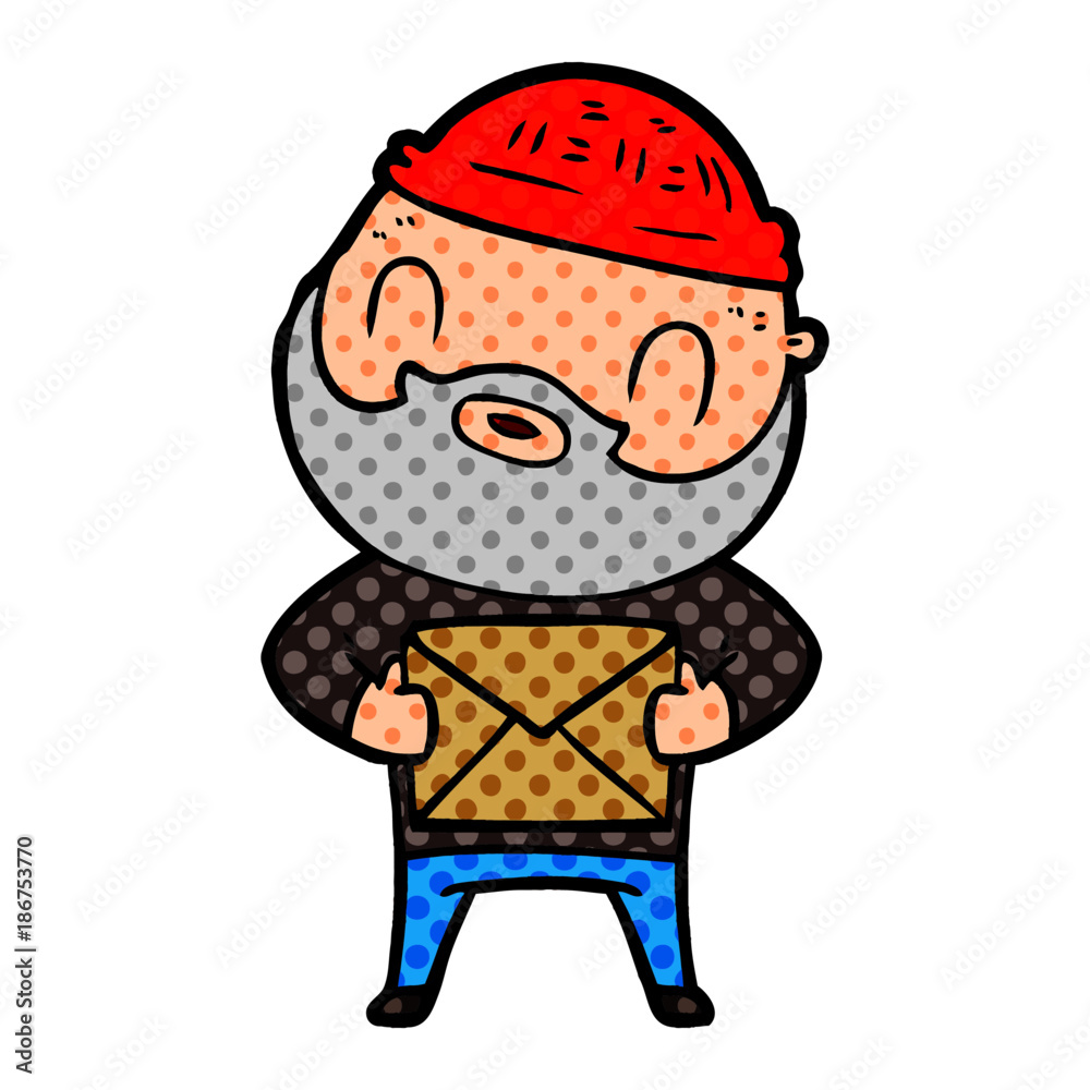 Obraz premium cartoon bearded man