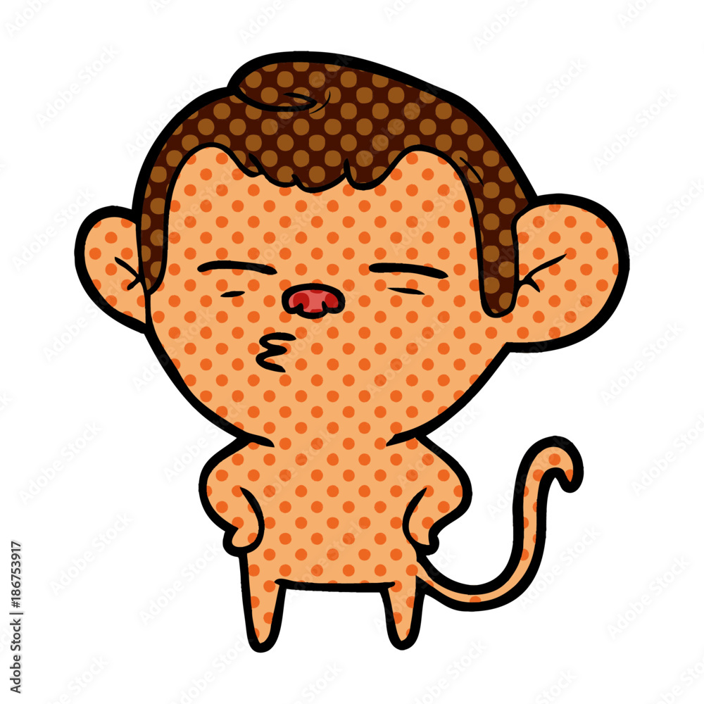 Obraz premium cartoon suspicious monkey