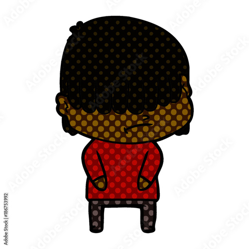cartoon boy with untidy hair