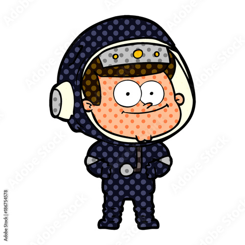 happy astronaut cartoon