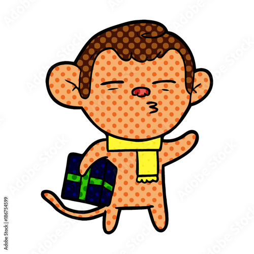 cartoon suspicious monkey