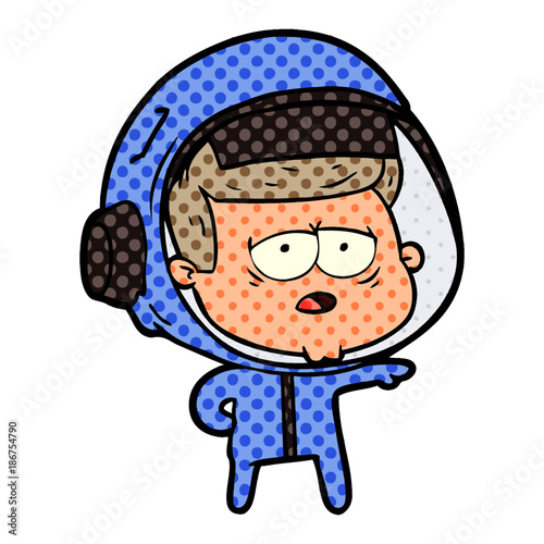 cartoon tired astronaut
