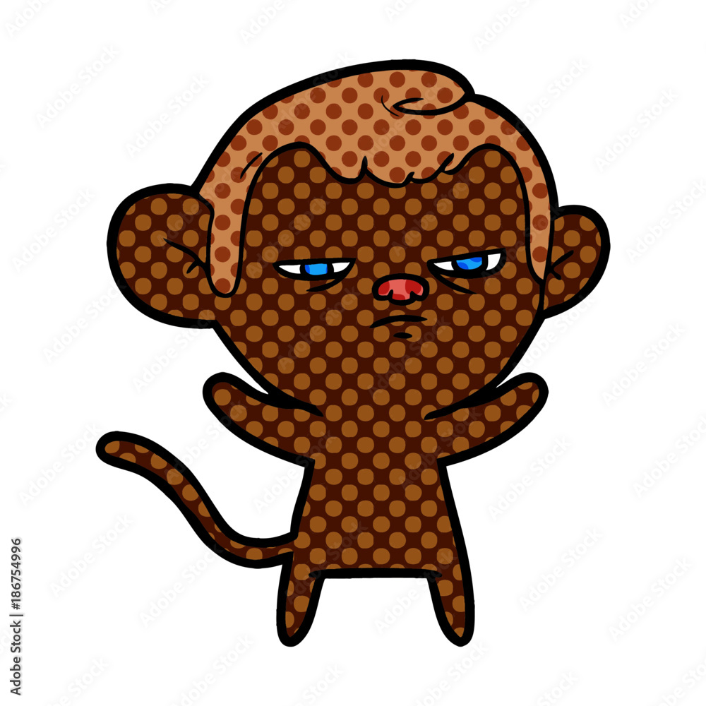 Obraz premium cartoon annoyed monkey