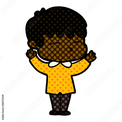 cartoon curious boy