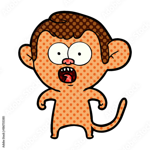 cartoon shocked monkey
