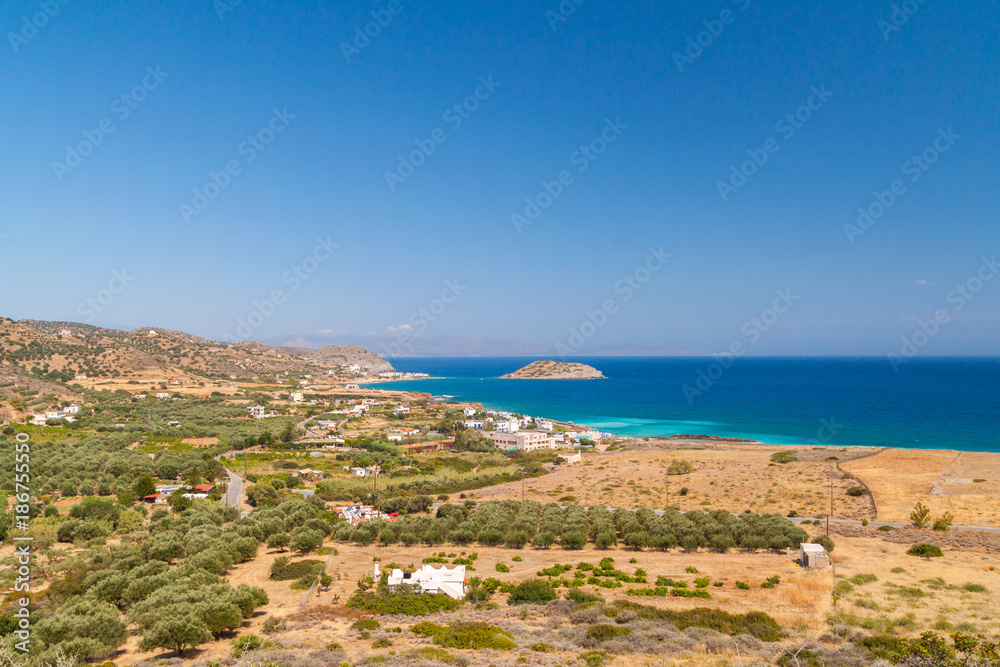 Amazing Bay view with blue lagoon on Crete, Greece Amazing Bay view with blue lagoon on Crete, Greece