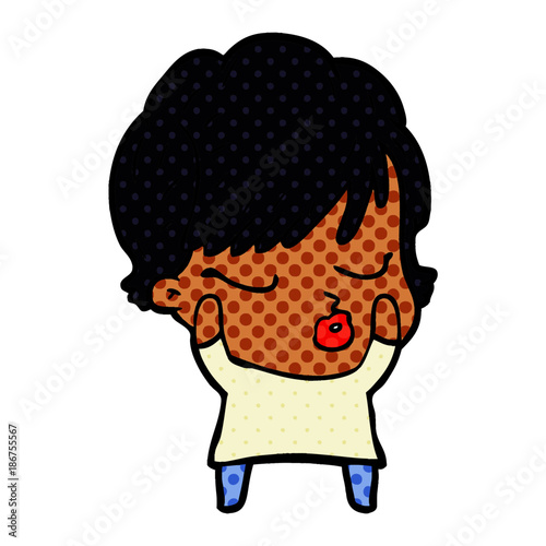 cartoon woman with eyes shut