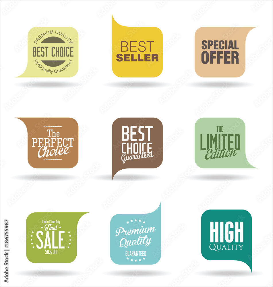 Abstract modern sale vector badges collection