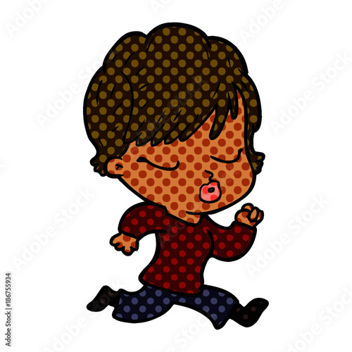 cartoon woman with eyes shut