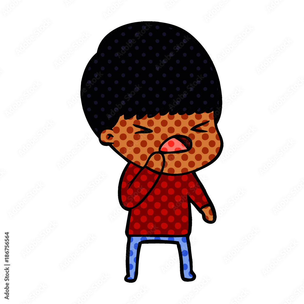 cartoon stressed man