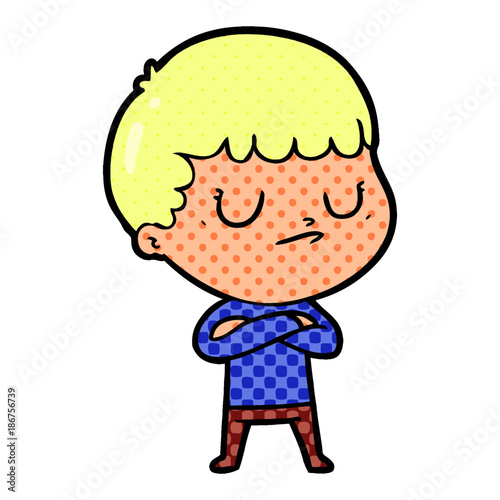 cartoon grumpy boy
