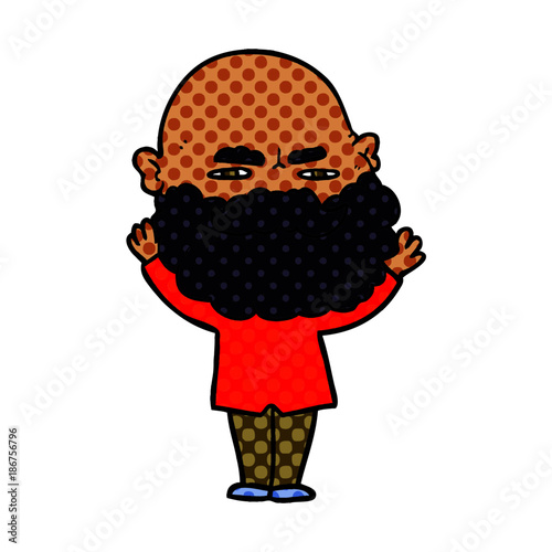 cartoon man with beard frowning